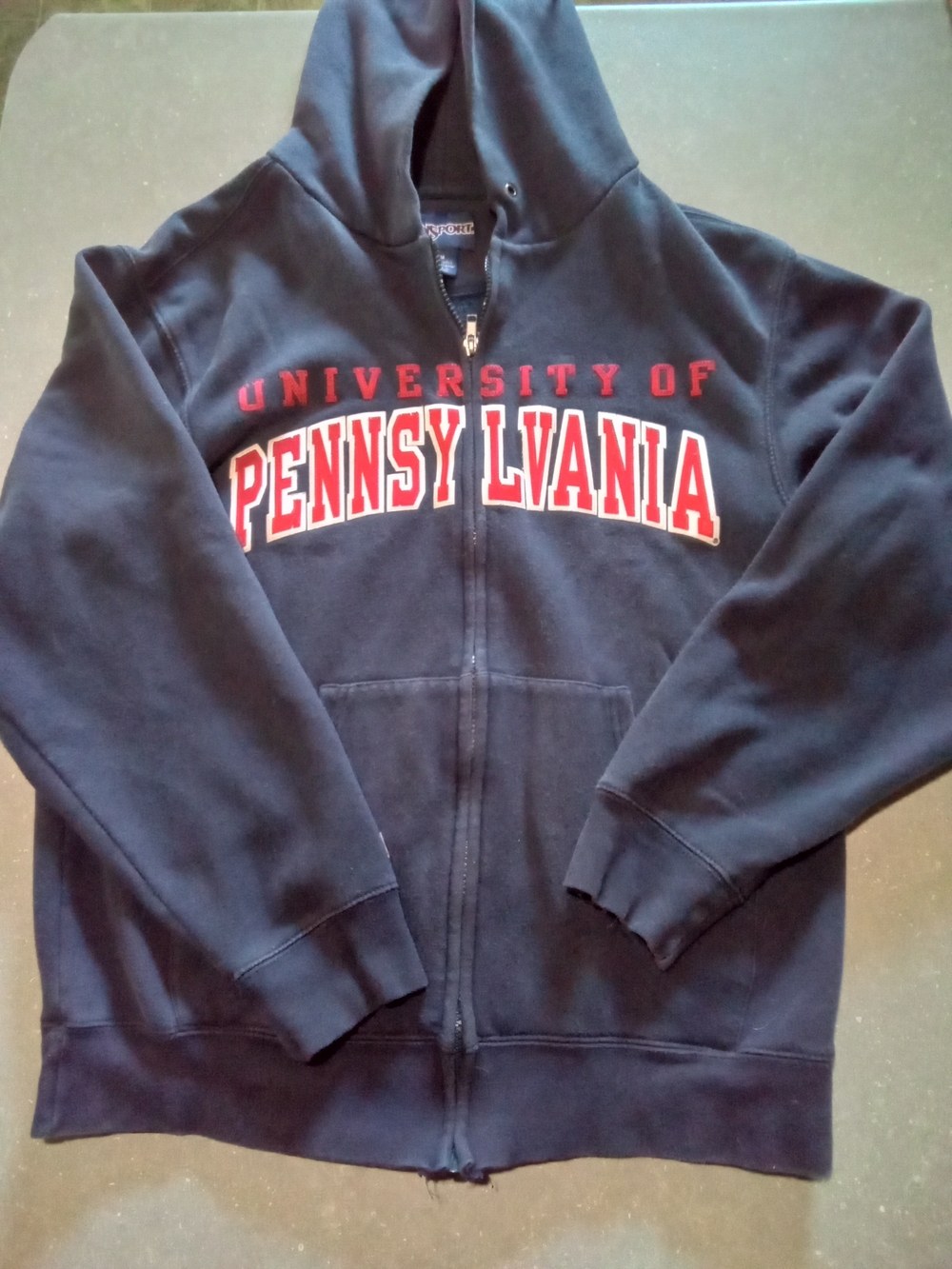 Jansport Navy Zip-Up Hoodie. University Of Pennsylvania.